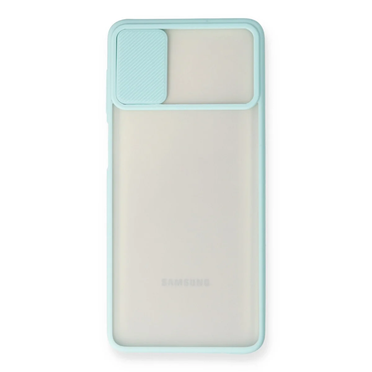 Samsung Galaxy M51 Kılıf Palm Buzlu Kamera Sürgülü Silikon - Turkuaz görsel 2