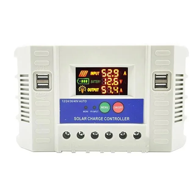 PM-50A 12V-24V-36V-48V 50 Amper 4 USB’li Dijital Otomatik Solar Şarj Regülatörü