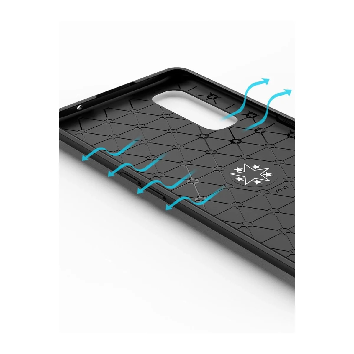 Oppo Find X2 Kılıf Range Yüzüklü Silikon - Siyah-kırmızı görsel 6