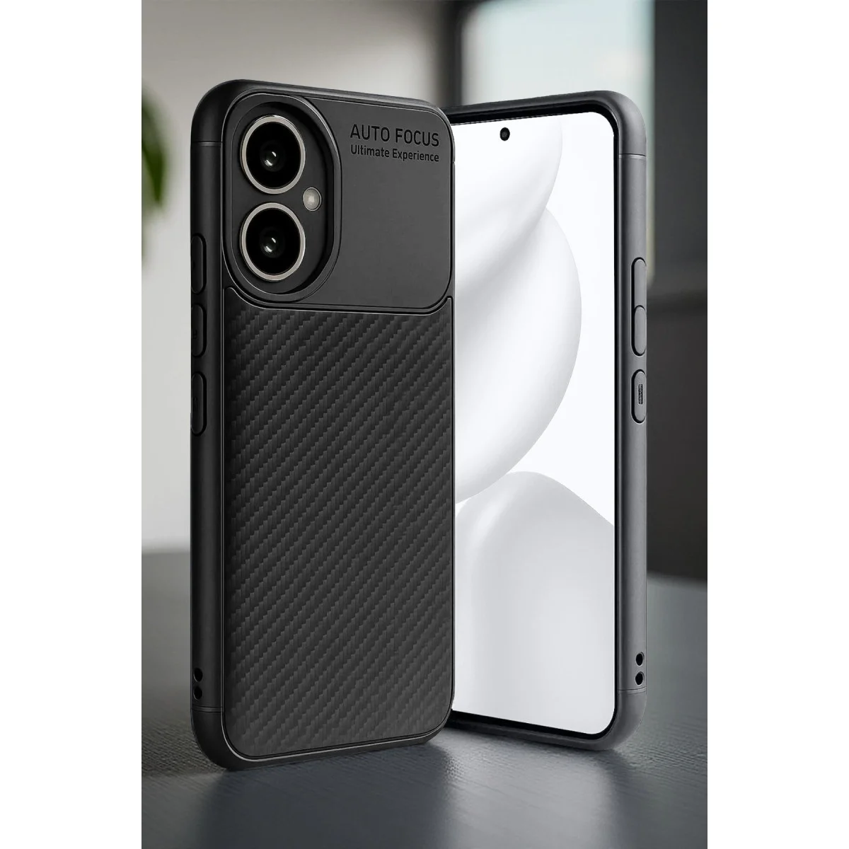 Honor 400 Kılıf Auto Focus Karbon Kapak - Siyah görsel 5