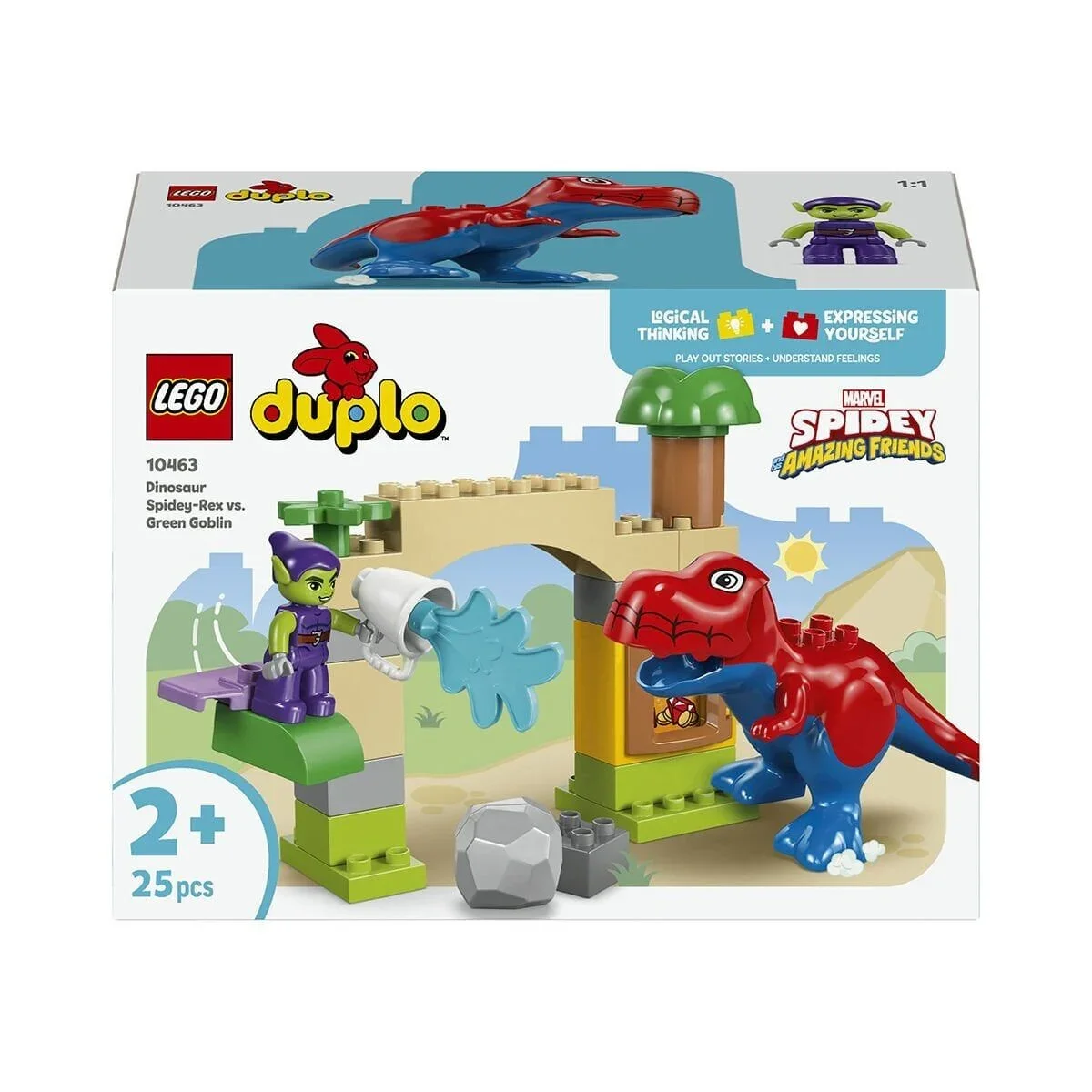 10463 Lego Duplo Dinozor Spidey-Rex, Yeşil Gobline Karşı 25 parça +2 yaş görsel 4