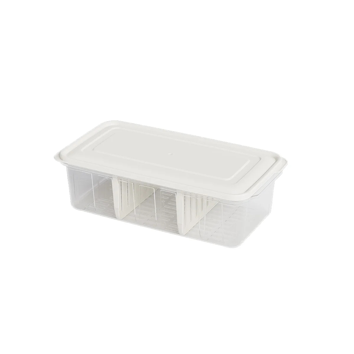 Şeffaf Plastik Buzdolabı Organizeri 6 Litre Kapaklı 3 Bölmeli görsel 2