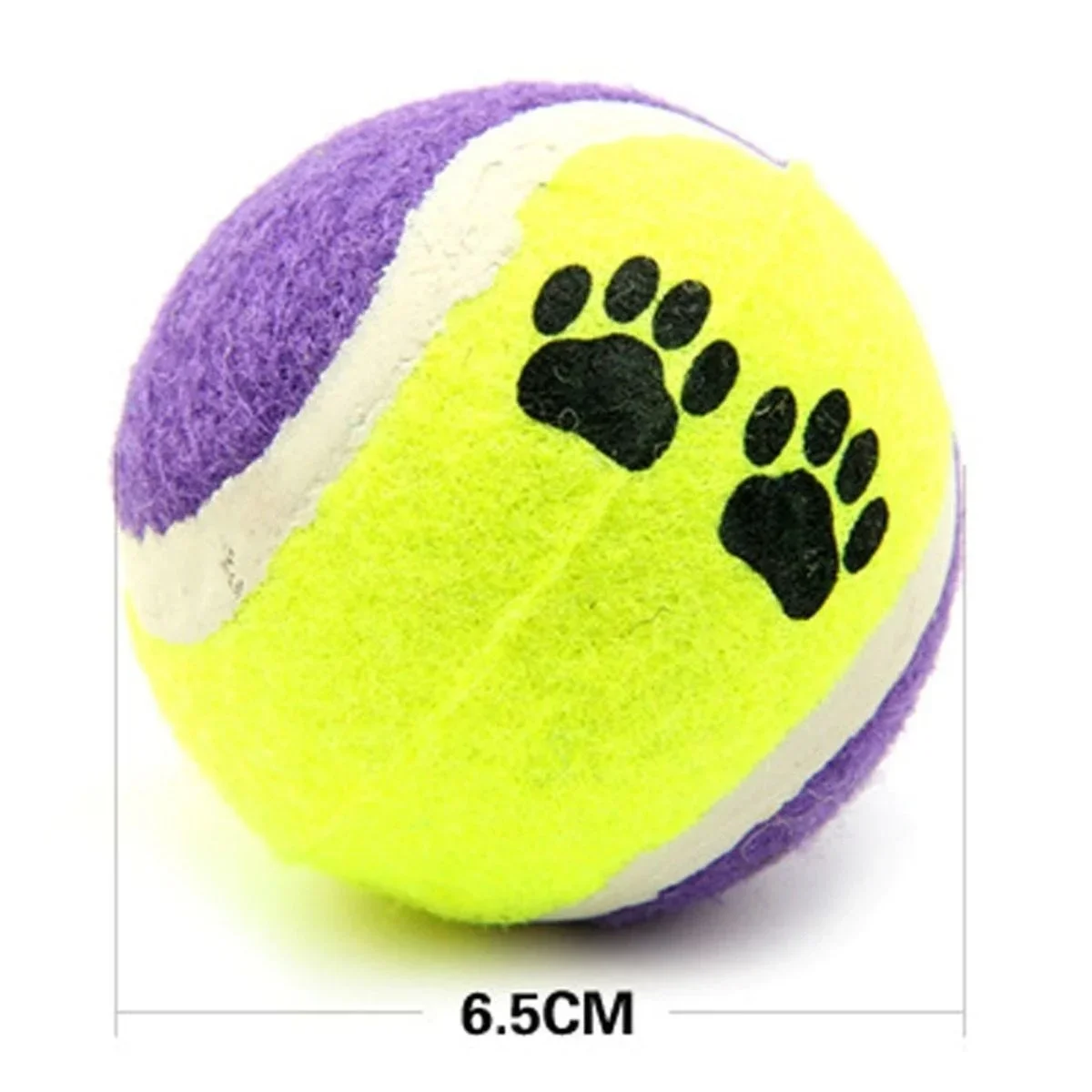3lü Renkli Desenli Tenis Topu Kedi Köpek Oyuncağı görsel 4