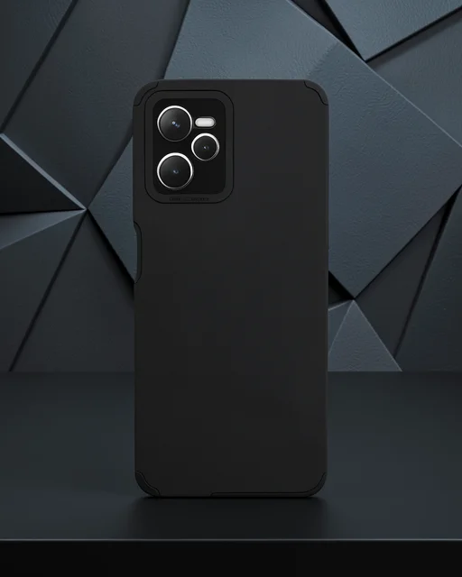 Realme C35 Kılıf Loop Deri Silikon - Siyah
