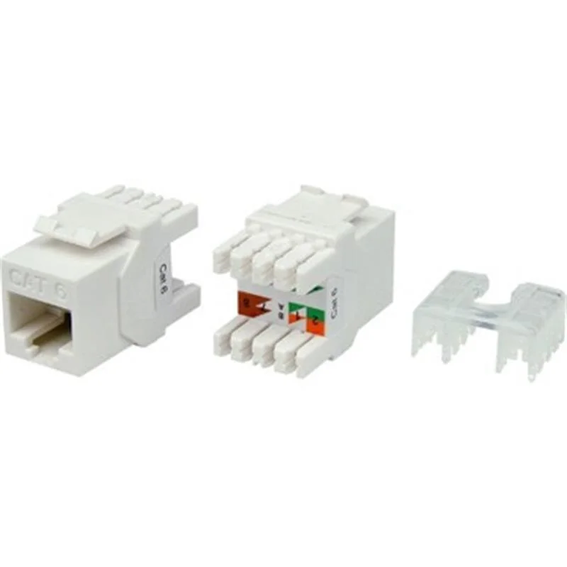 KJ-UC6-18044 CAT6 Utp 180 Derece Keystone Jack Beyaz Renk