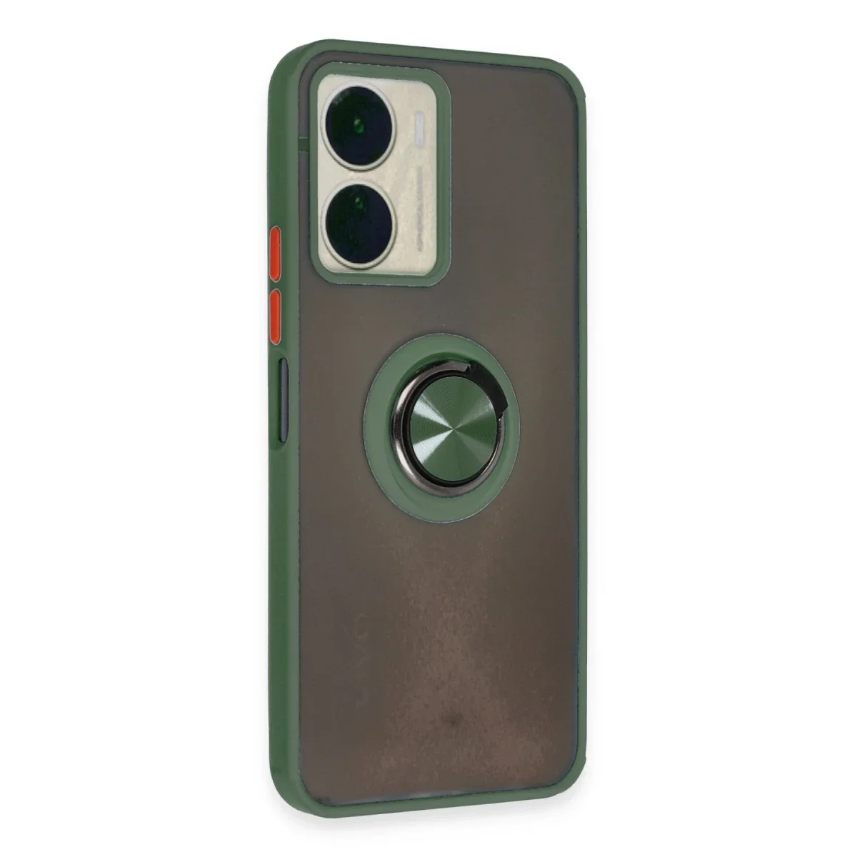 Vivo Y16 Kılıf Montreal Yüzüklü Silikon Kapak - Yeşil görsel 2