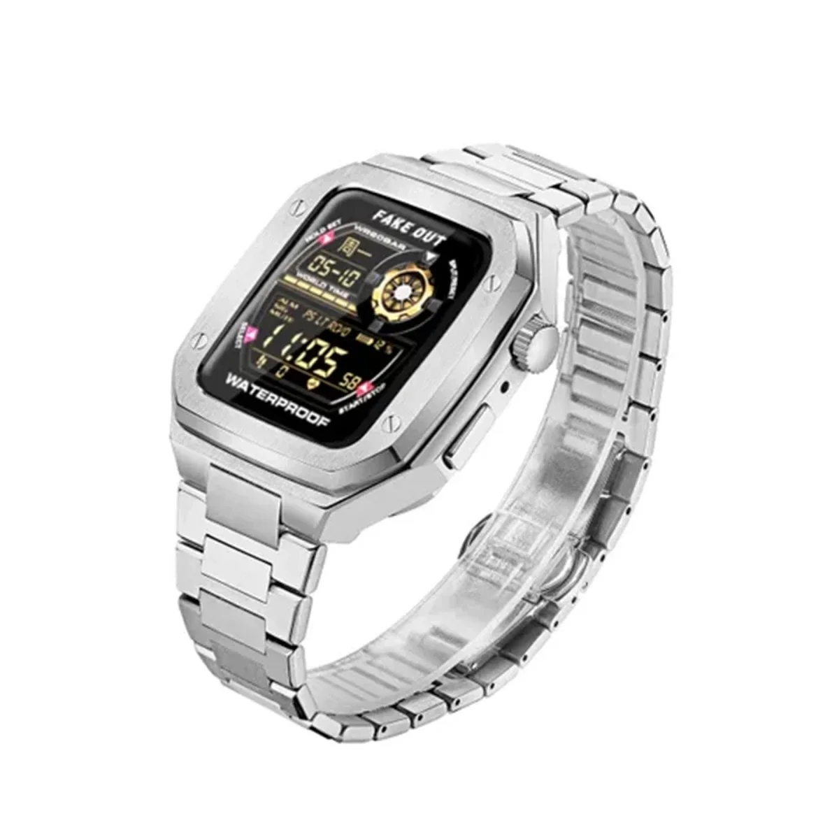Apple Watch 44mm Metal Petek Kasalı Kordon - Siyah görsel 2