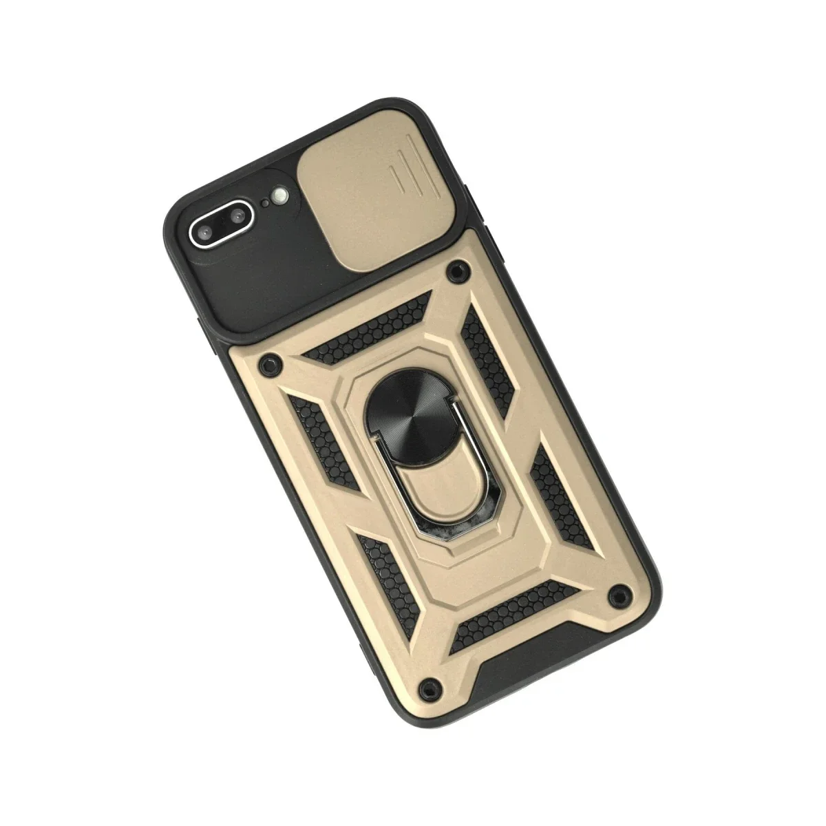 Apple iPhone 7 Plus Kılıf Pars Lens Yüzüklü Silikon - Gold görsel 3