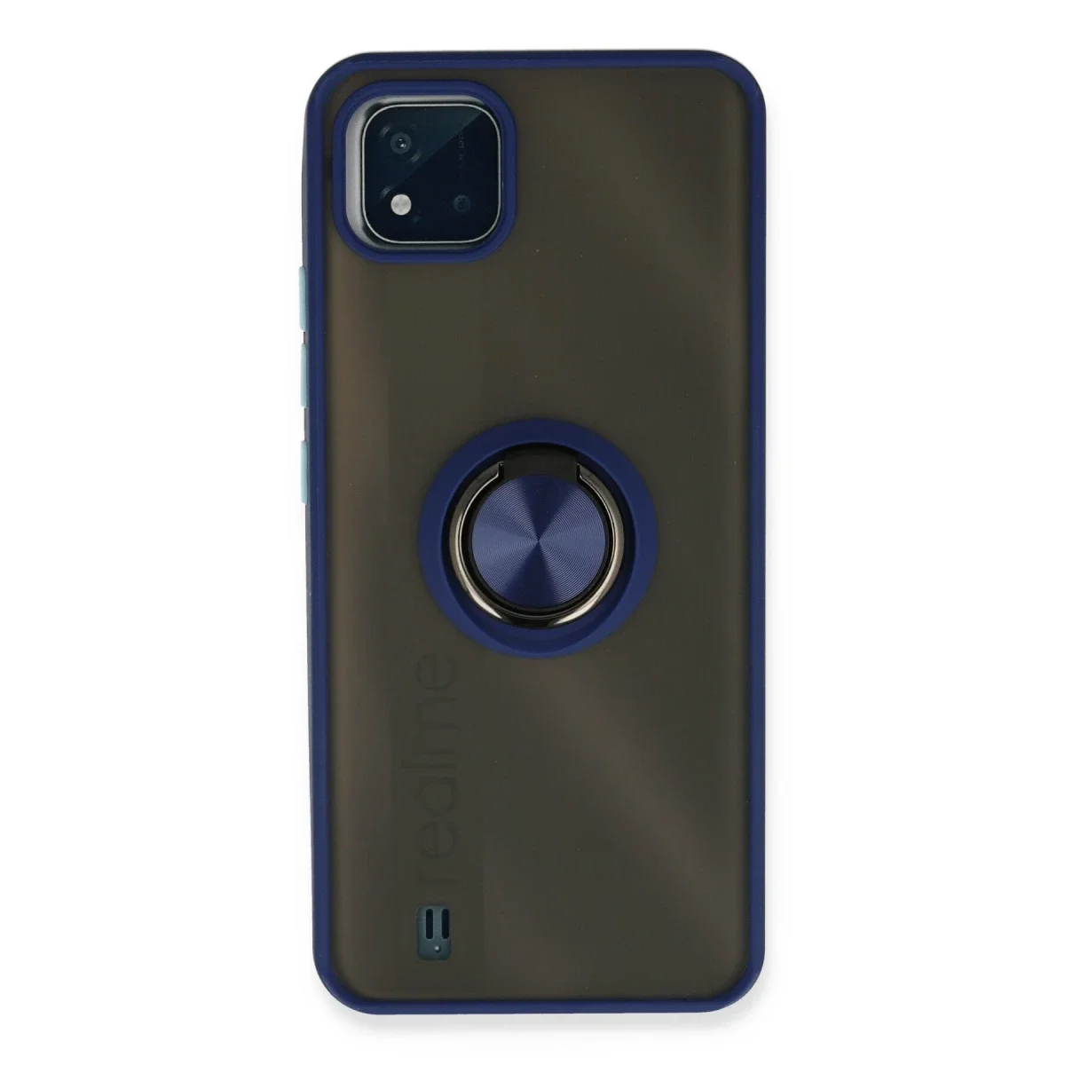 Realme C11 2021 Kılıf Montreal Yüzüklü Silikon Kapak - Lacivert