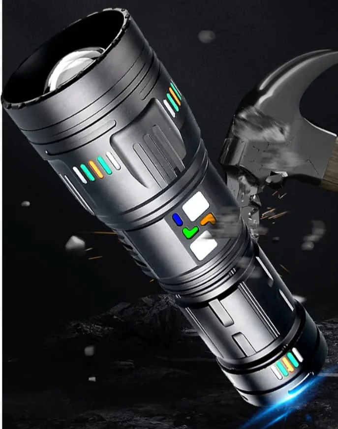 Pro F-3002 Alüminyum TG LED Gece Şeritli Type-C Şarjlı El Feneri görsel 3