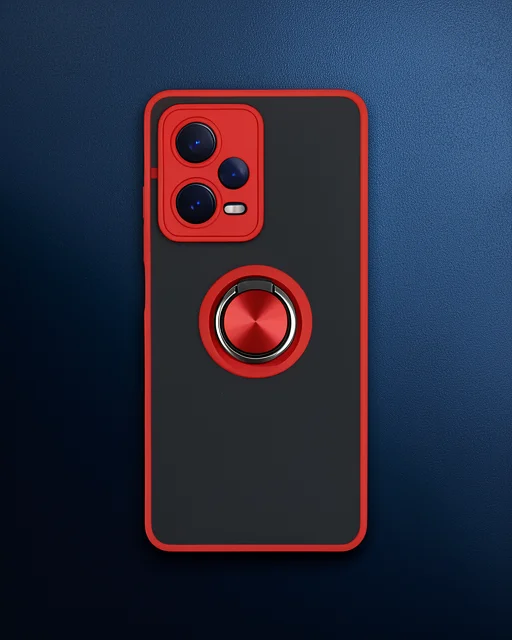 Xiaomi Redmi Note 12 5g Kılıf Montreal Yüzüklü Silikon Kapak - Kırmızı