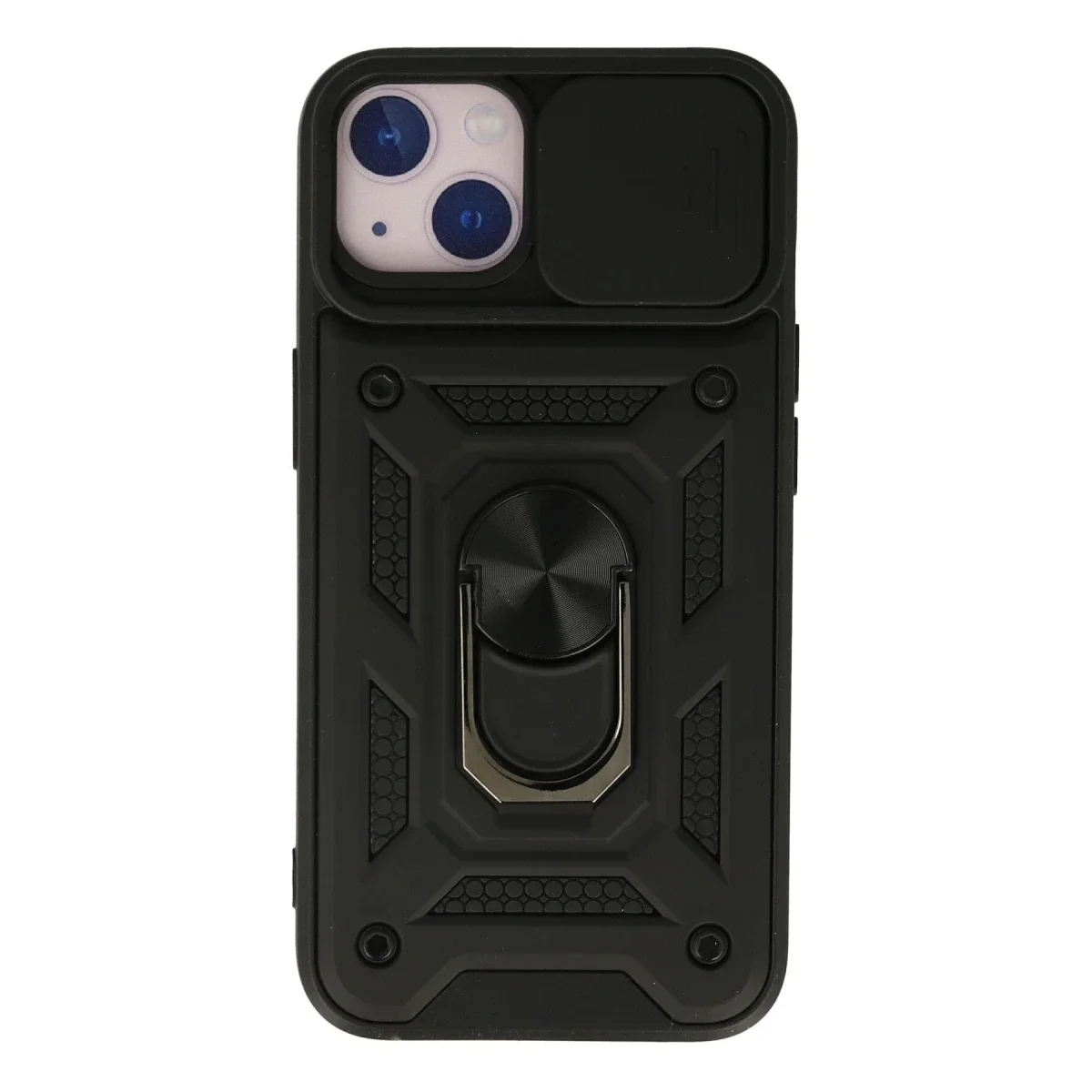Apple iPhone 15 Kılıf Pars Lens Yüzüklü Silikon - Siyah