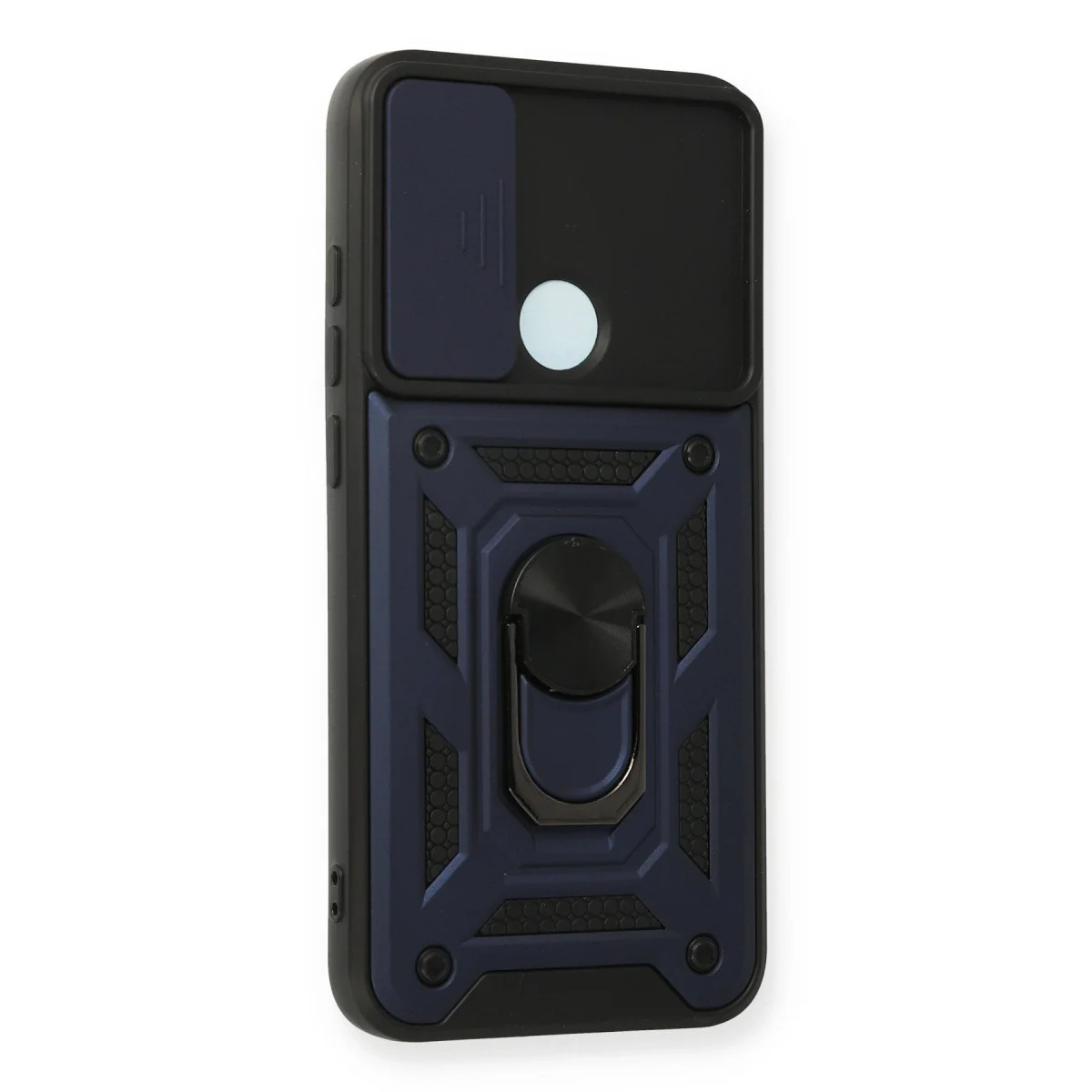 Xiao Red Note 8 Kılıf Pars Lens Yüzüklü Silikon - Lacivert görsel 2