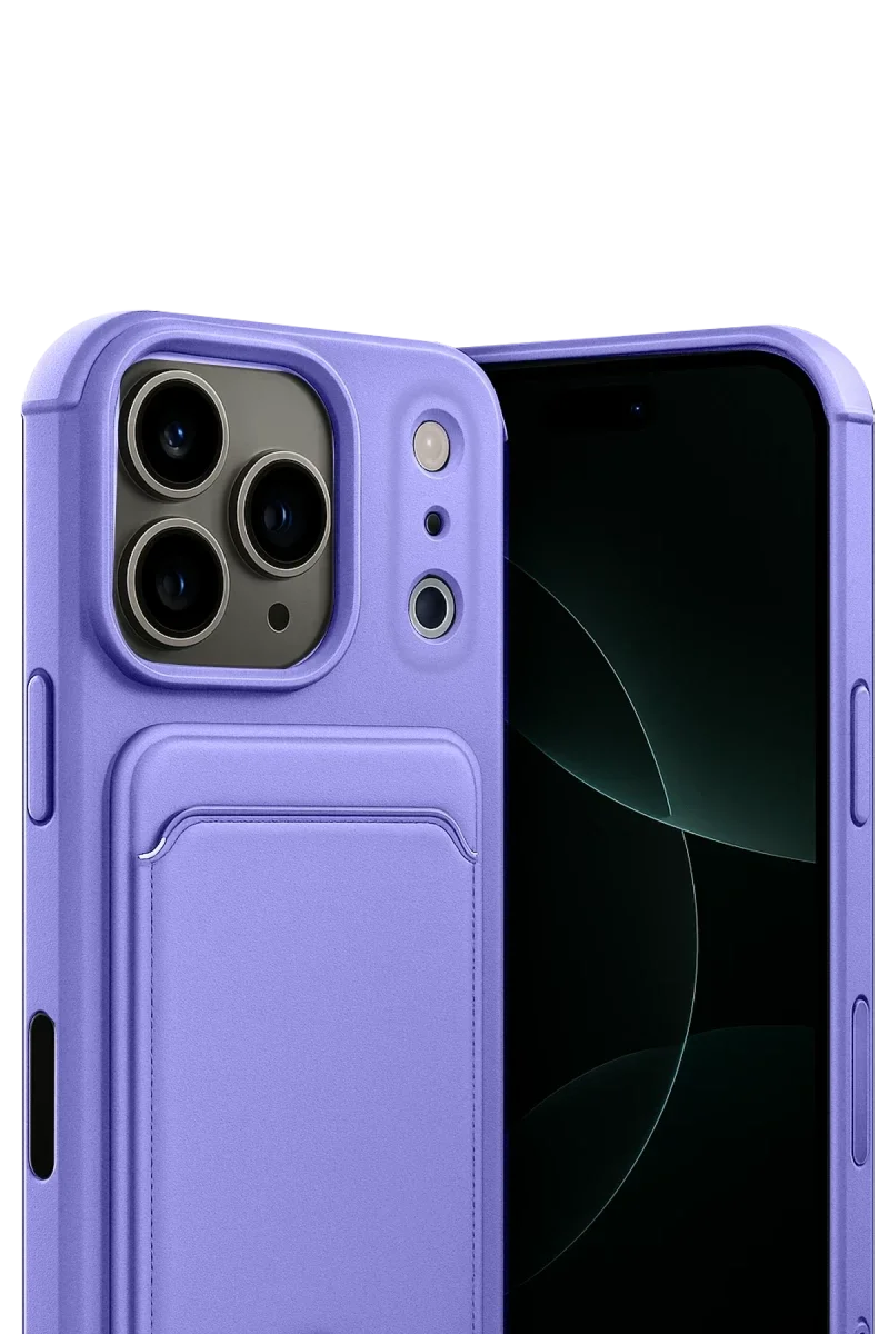 Apple iPhone 17 Pro Kelvin Kartvizitli Silikon - Lila görsel 2