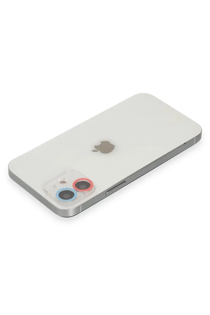 Apple iPhone 12 Renkli Kamera Lens Koruma Cam - Pembe-Mavi görsel 2