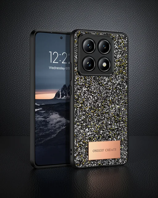 Onegif Xiaomi Mi 14t Pro Bright Simli Kapak - Gümüş