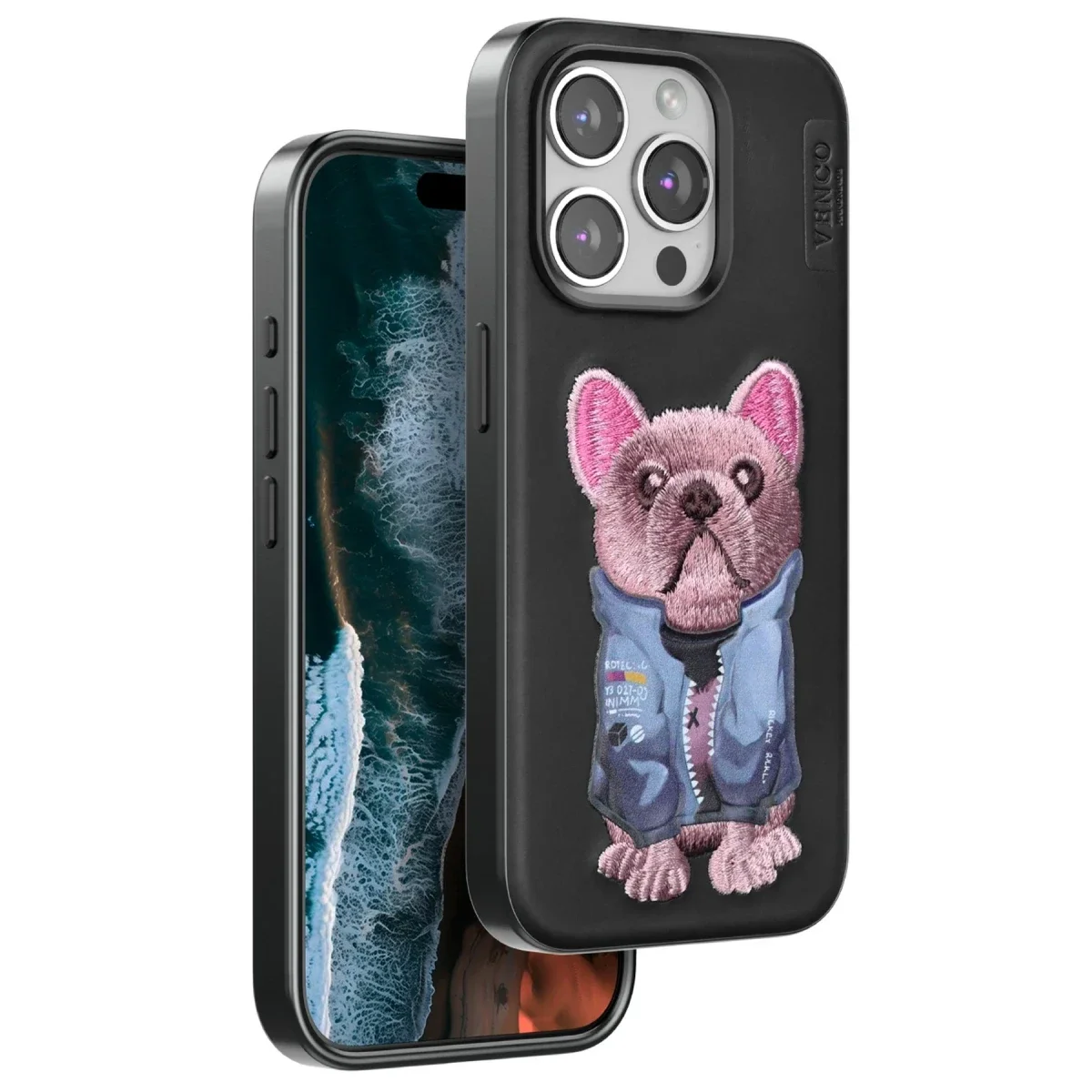 Venco Apple iPhone 15 Pro Max Cute Desenli Kapak - Siyah görsel 2