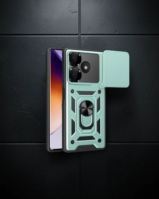 Xiaomi Redmi 13 4g Kılıf Pars Lens Yüzüklü Silikon - Yeşil