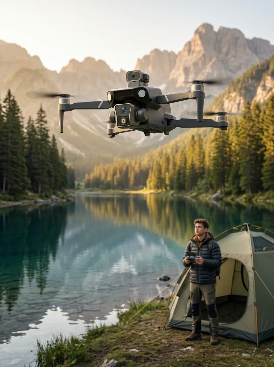 Çift Kameralı GPS Drone Geniş Açılı Havadan Görüntüleme Siste görsel 2