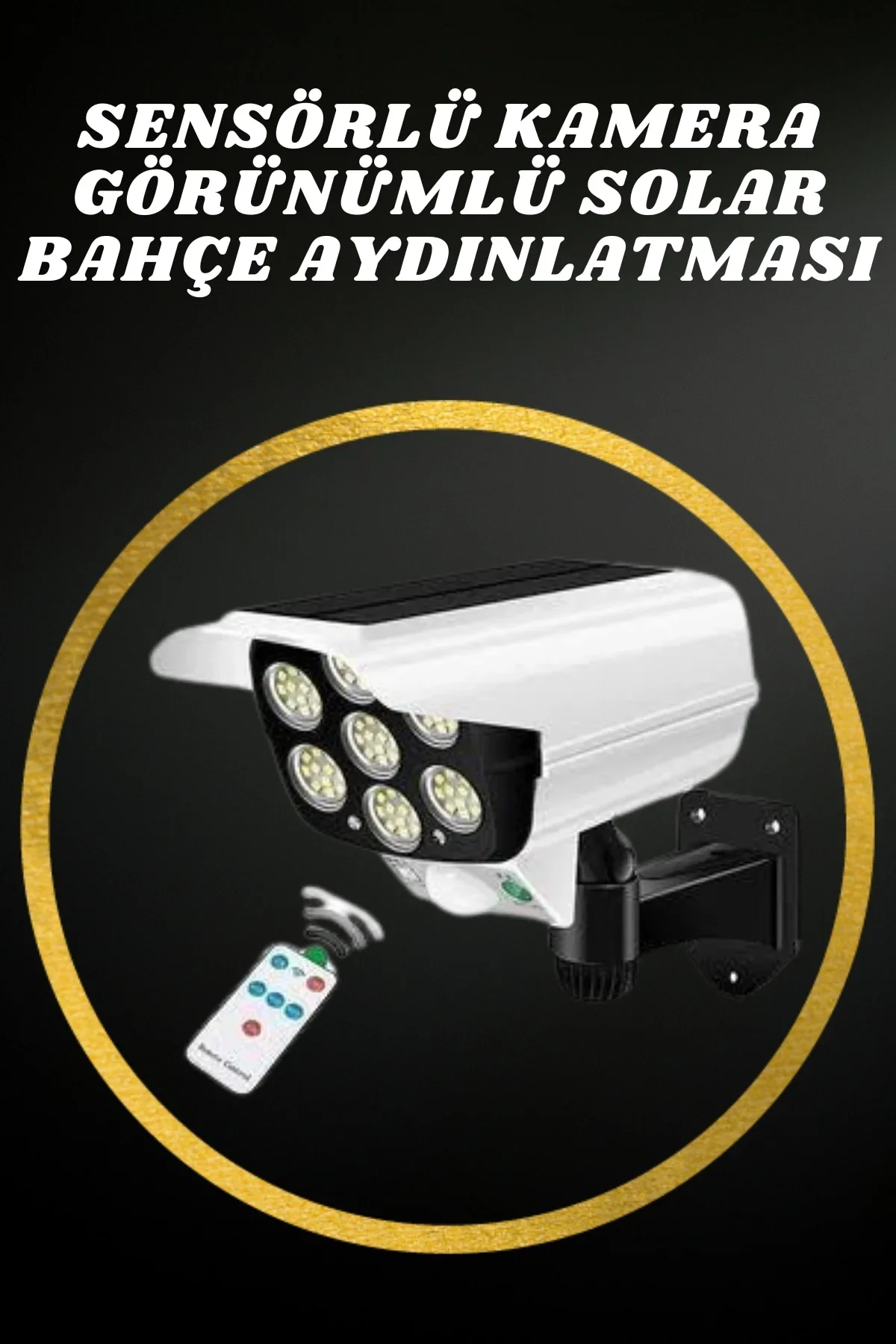 Solar Lamba Kamera Görünümlü Duvar Lambası Dönebilen Bahçe Aydınlatması görsel 5