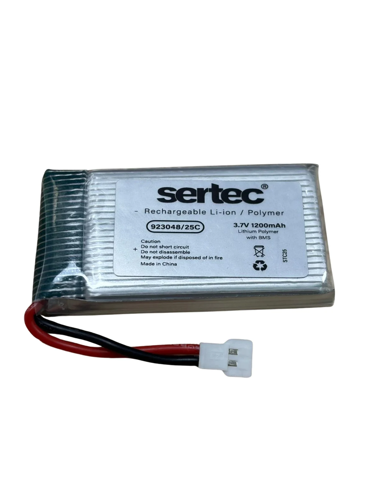 923048 3.7V 1200mAh 25C BEYAZ SOKET Drone Bataryası