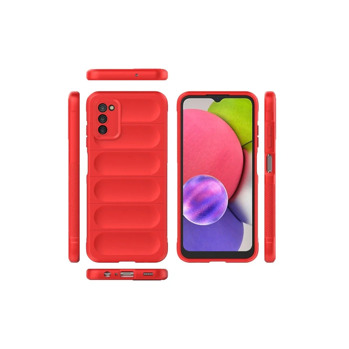 Samsung Galaxy A03S Kılıf Optimum Silikon - Kırmızı görsel 3