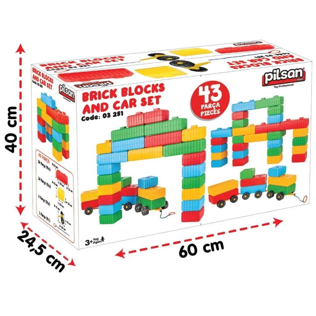 03251 Tuğla Blok Ve Araba Seti S172117281 görsel 2