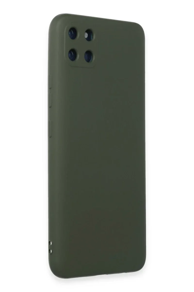 Realme C11 Kılıf Nano içi Kadife Silikon - Koyu Yeşil görsel 2