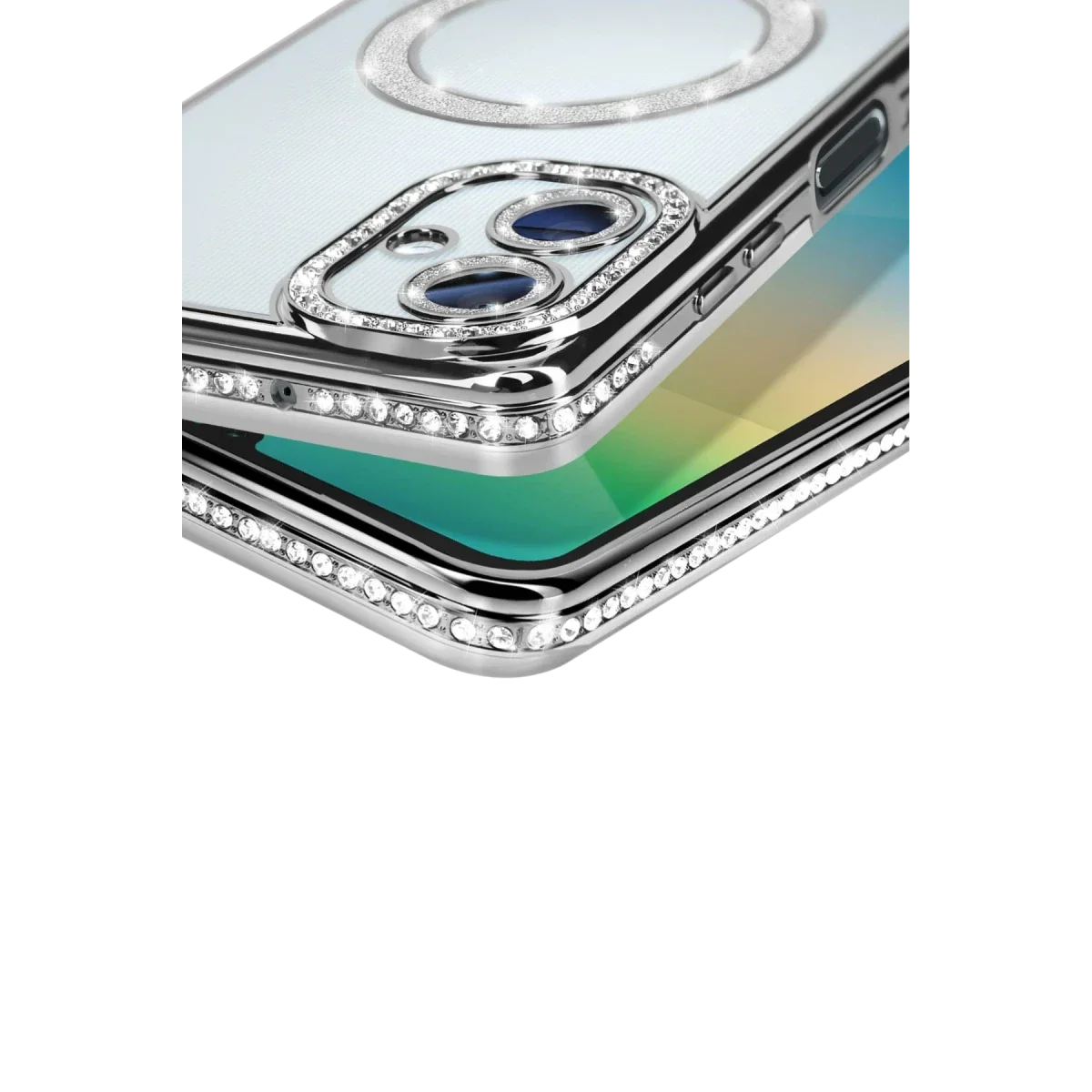 Samsung Galaxy A06 Joke Simli Magneticsafe Kılıf - Gümüş görsel 3