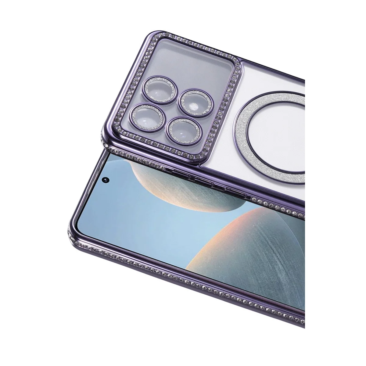 Xiao Poco X6 Pro Joke Simli Magneticsafe Kılıf - Derin Mor görsel 2