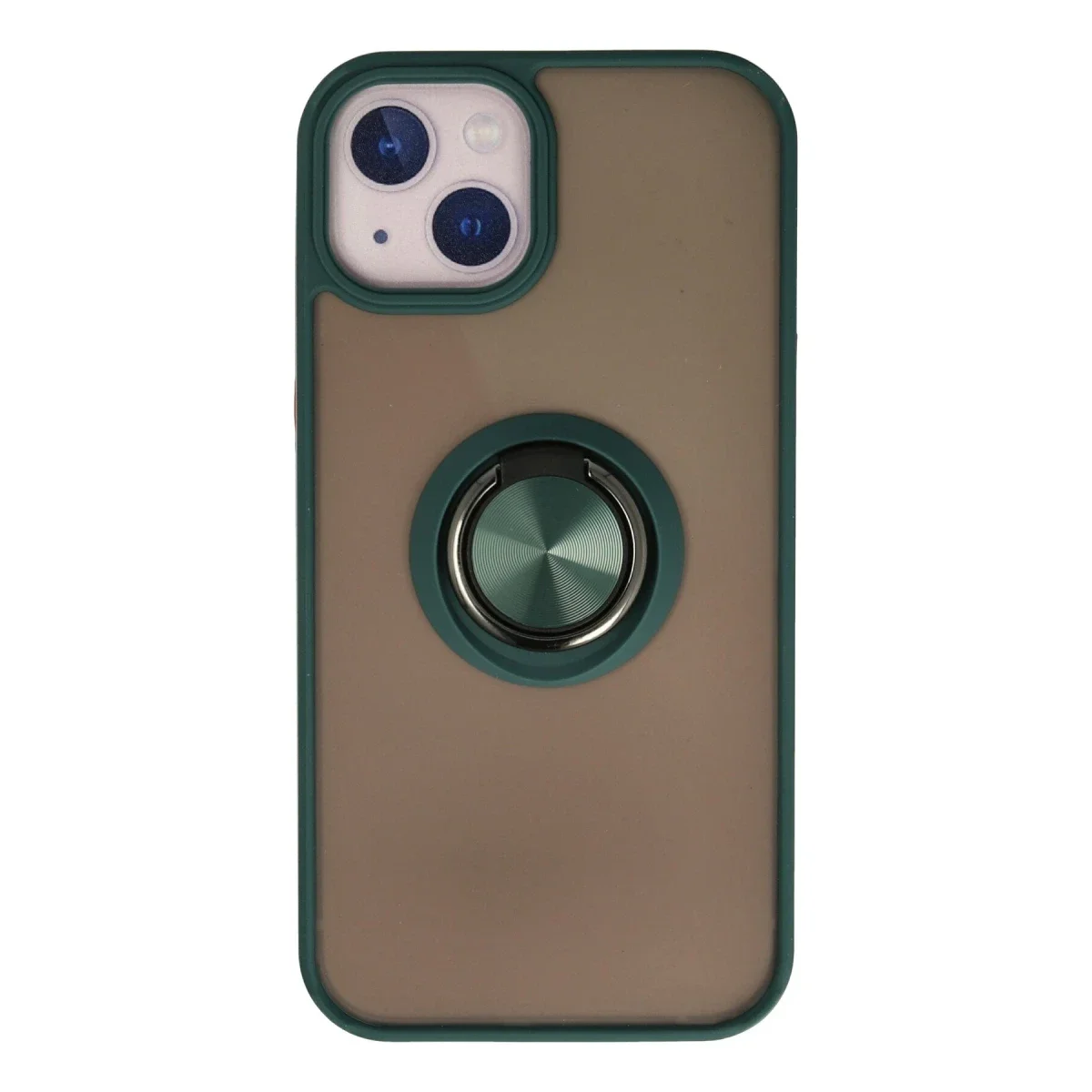 Apple iPhone 13 Kılıf Montreal Yüzüklü Silikon Kapak - Yeşil