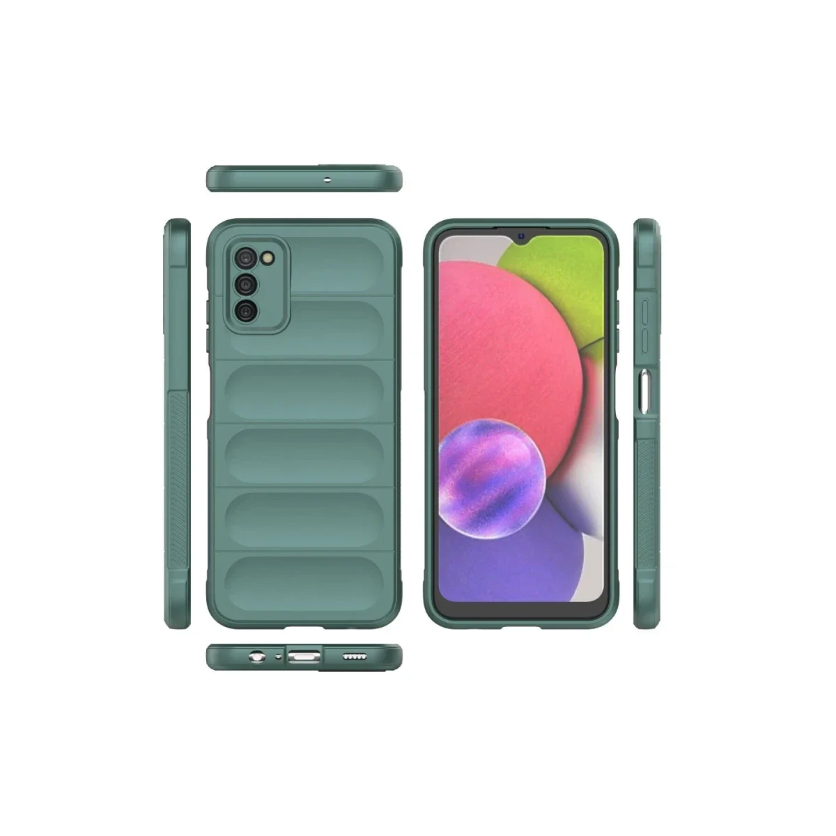 Samsung Galaxy A03S Kılıf Optimum Silikon - Koyu Yeşil görsel 3