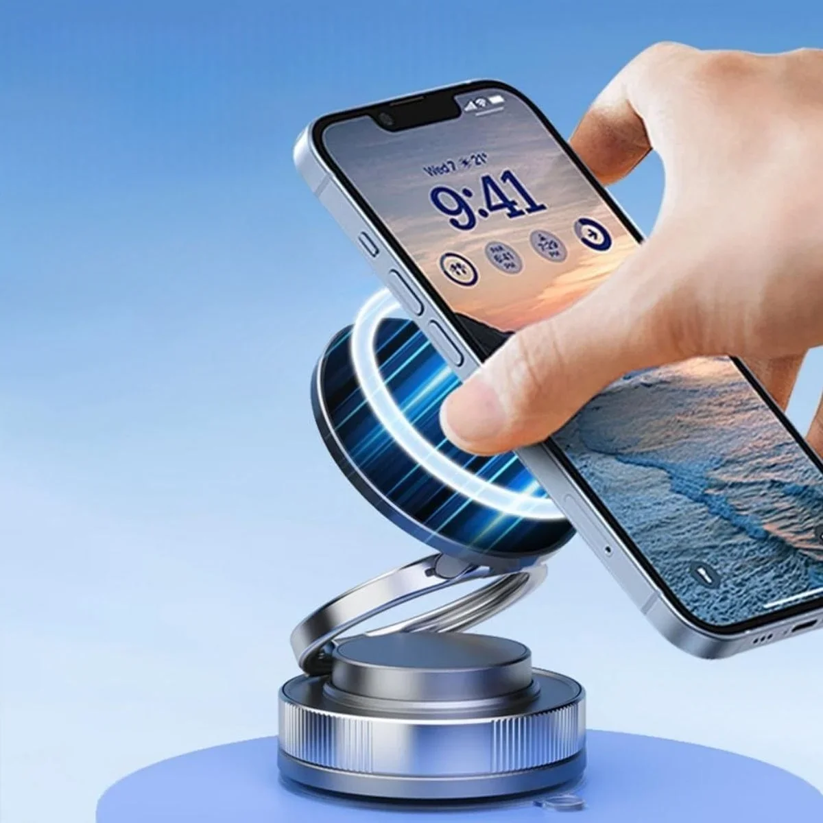 Vakumlu Manyetik Telefon Tutucu – Güçlü Vakum 360° Döner Araç İçi Telefon Standı, Ultra Sabit Manyetik Destekli Mobil Cihaz Aparatı görsel 2