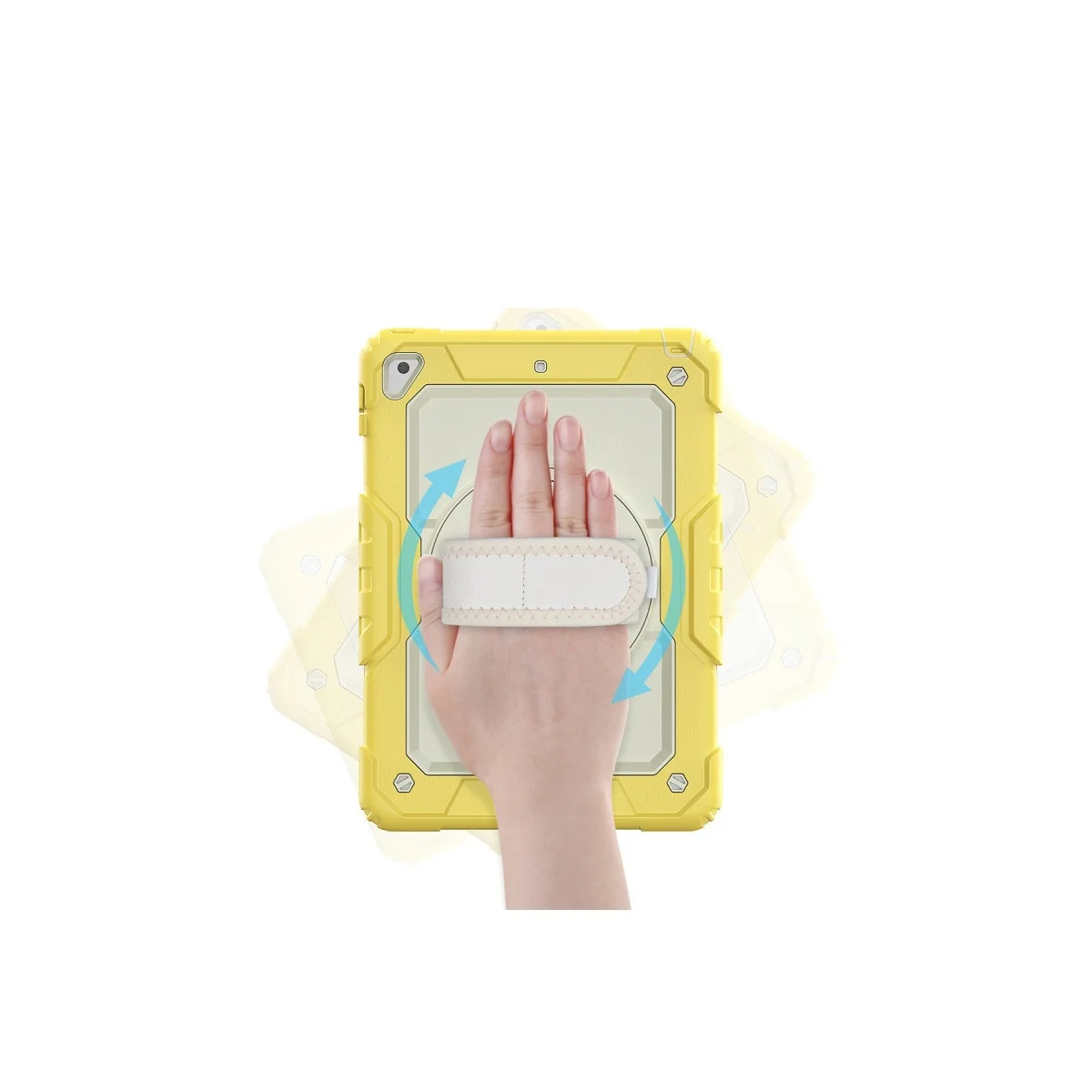 Apple İpad 5 Air 9.7 Kılıf Strap New Tablet Kapak - Sarı görsel 3