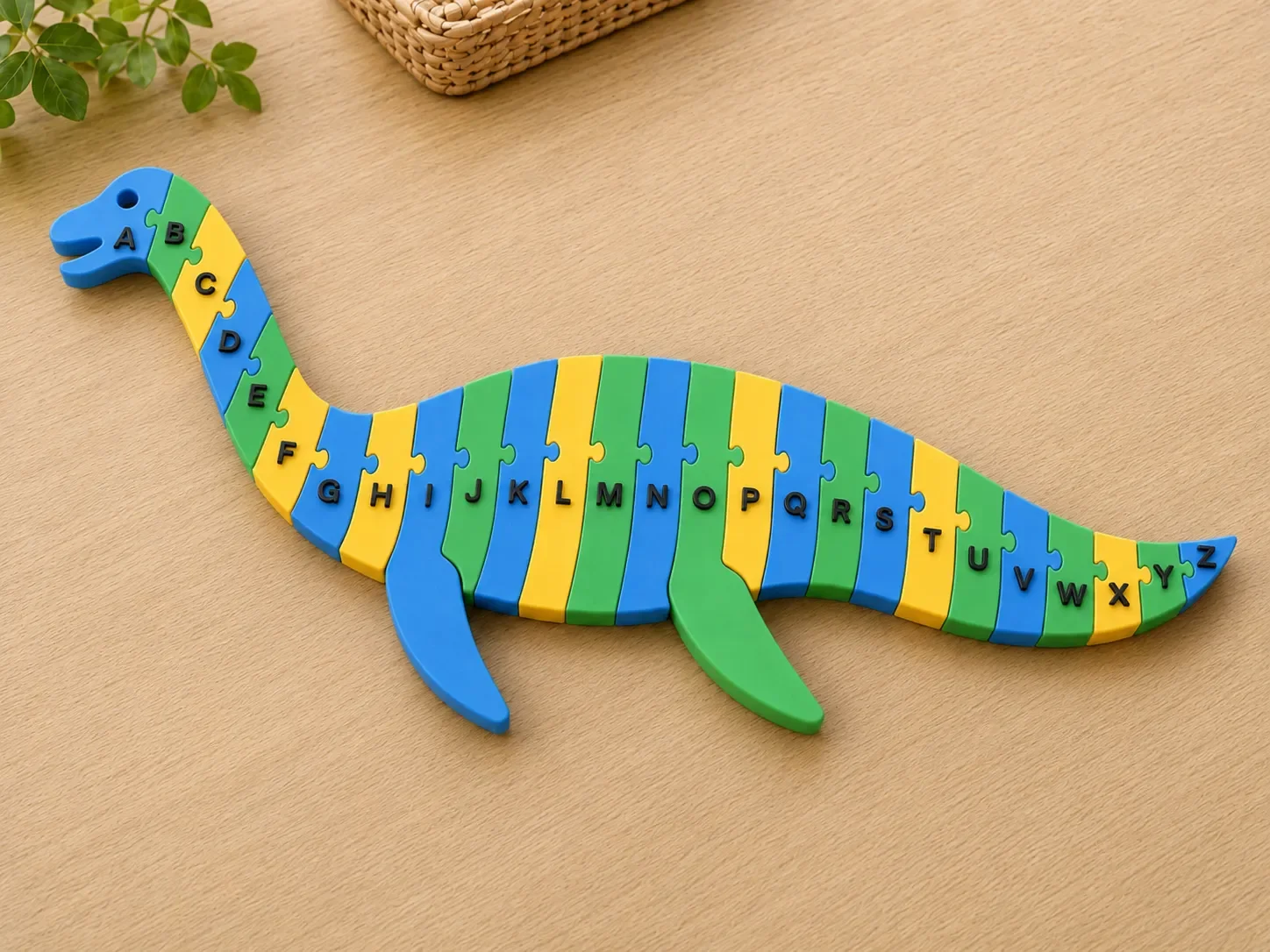 3D Baskı Dinozor Şeklinde Alfabe Puzzle - A-Z Harf Eşleştirme Oyuncağı