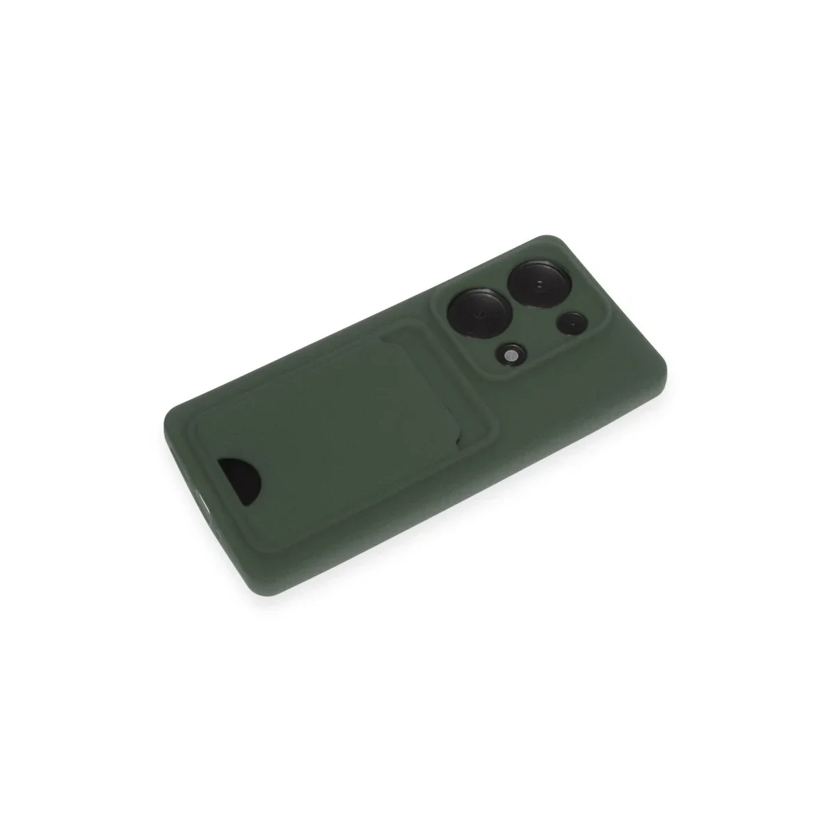 Xiaomi Redmi Note 13 Pro 4G Kılıf Kelvin Kartvizitli Silikon - Koyu Yeşil görsel 4