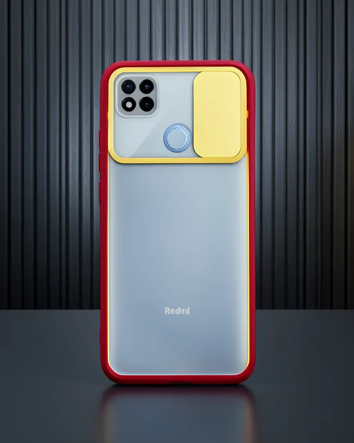Xiaomi Redmi 9c Kılıf Palm Buzlu Kamera Sürgülü Silikon - Sarı