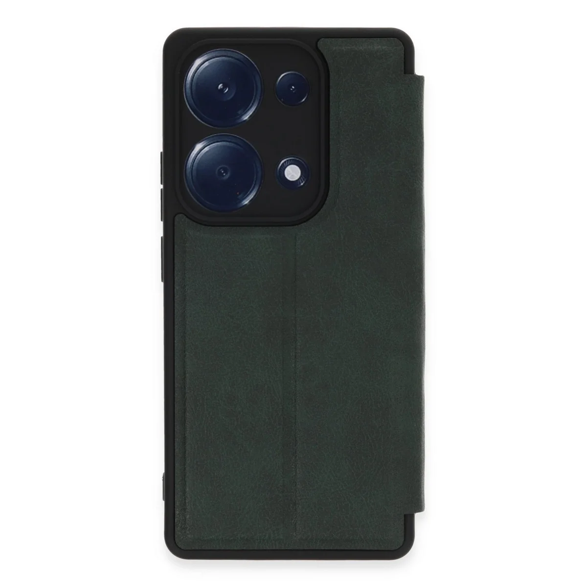 Xiaomi Redmi Note 13 Pro 4g Kılıf Flip Cover - Koyu Yeşil görsel 3