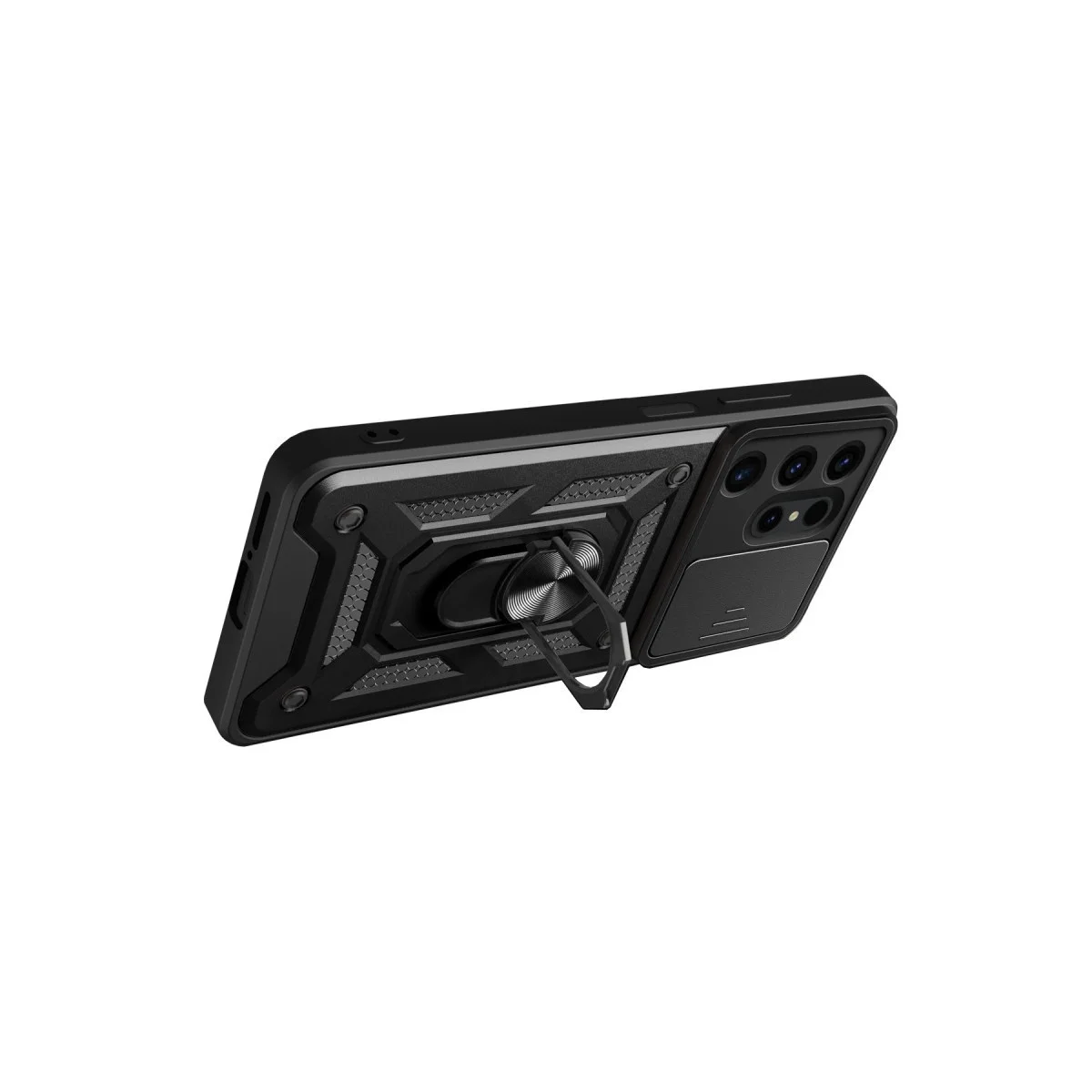 Samsung Galaxy S24 Ultra Kılıf Pars Lens Yüzüklü Silikon - Lacivert görsel 3