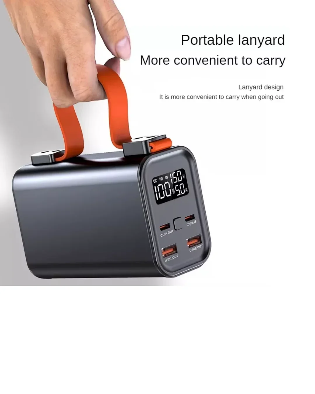 50000 mAh Powerbank Süper Hızlı Şarj LED Dijital Göstergeli Taşınabilir Şarj Cihazı görsel 5