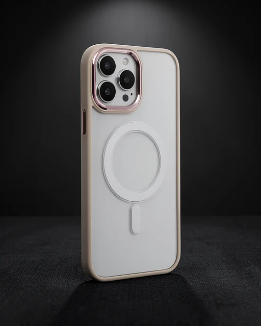 Apple İphone 15 Pro Max Kılıf Room Magneticsafe Silikon - Pudra