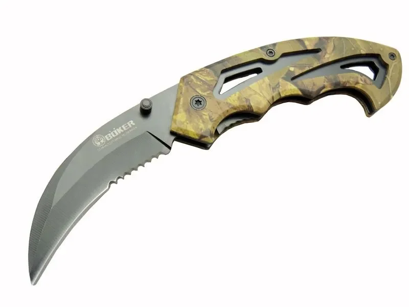 2-6 Karambit Outdoor Çakı 19 cm - Plastik Kamuflaj Saplı