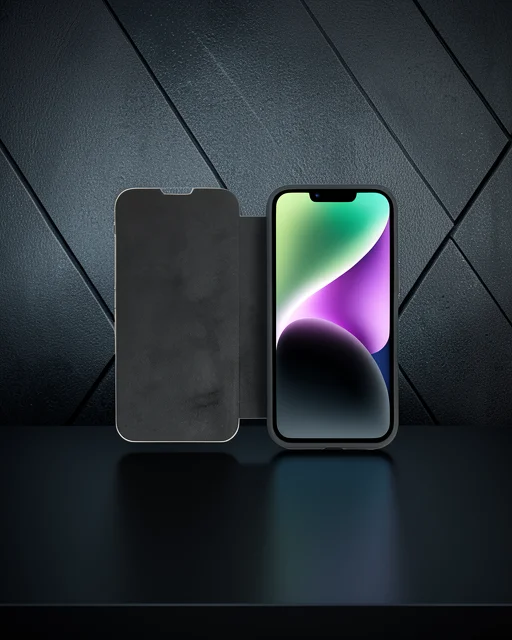 Apple İphone 13 Pro Kılıf Dolpin Kapaklı - Siyah