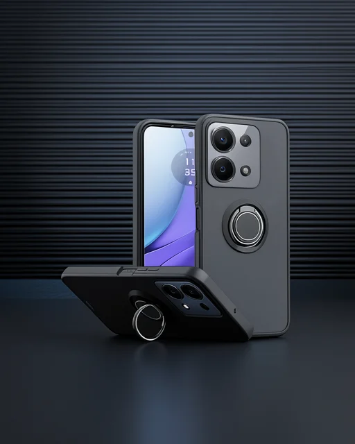 Xiaomi Redmi Note 13 Pro 4g Montreal Yüzüklü Silikon Kapak - Siyah