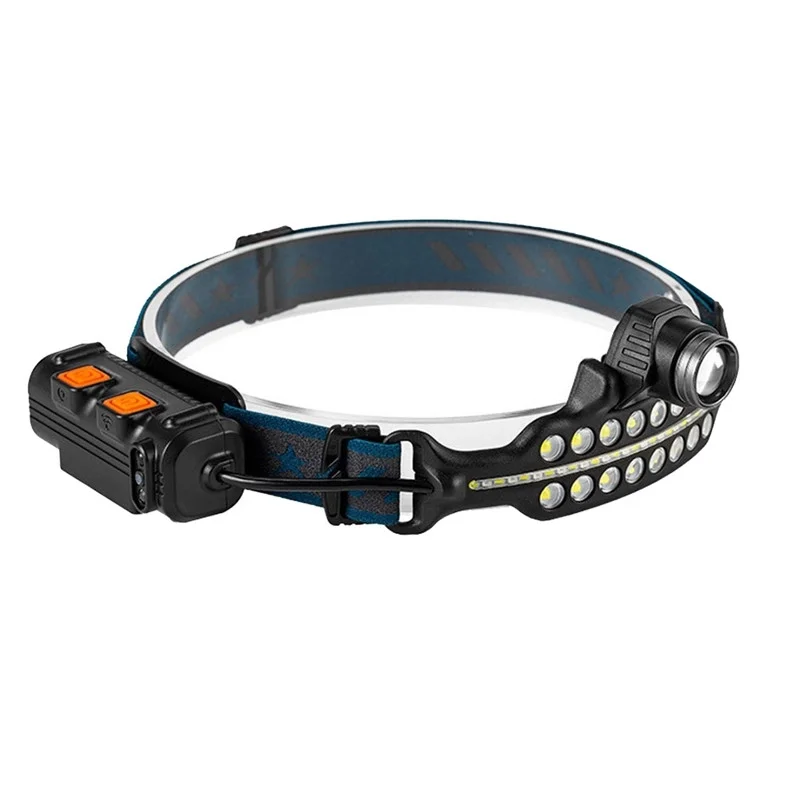 W690 7 Aydınlatma Modlu XPE COB LED Sensörlü Dahili Pilli USB Şarj Edilebilir Kafa Feneri görsel 3