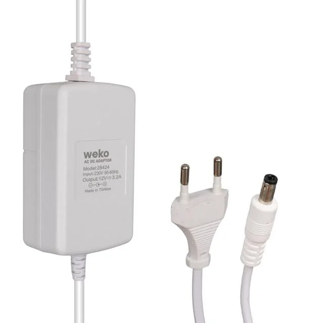 Weko Tottolet 1200 12 Volt - 3.2 Amper 5.5 2.5 Uçlu Yerli Üretim Plastik Kasa Beyaz Masaüstü Adaptör görsel 5