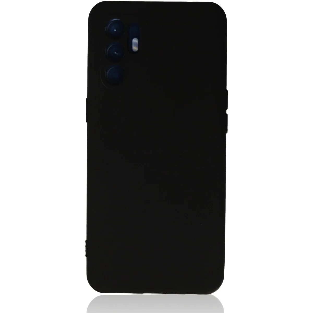 Oppo Reno 6 Kılıf Nano İçi Kadife Silikon - Siyah
