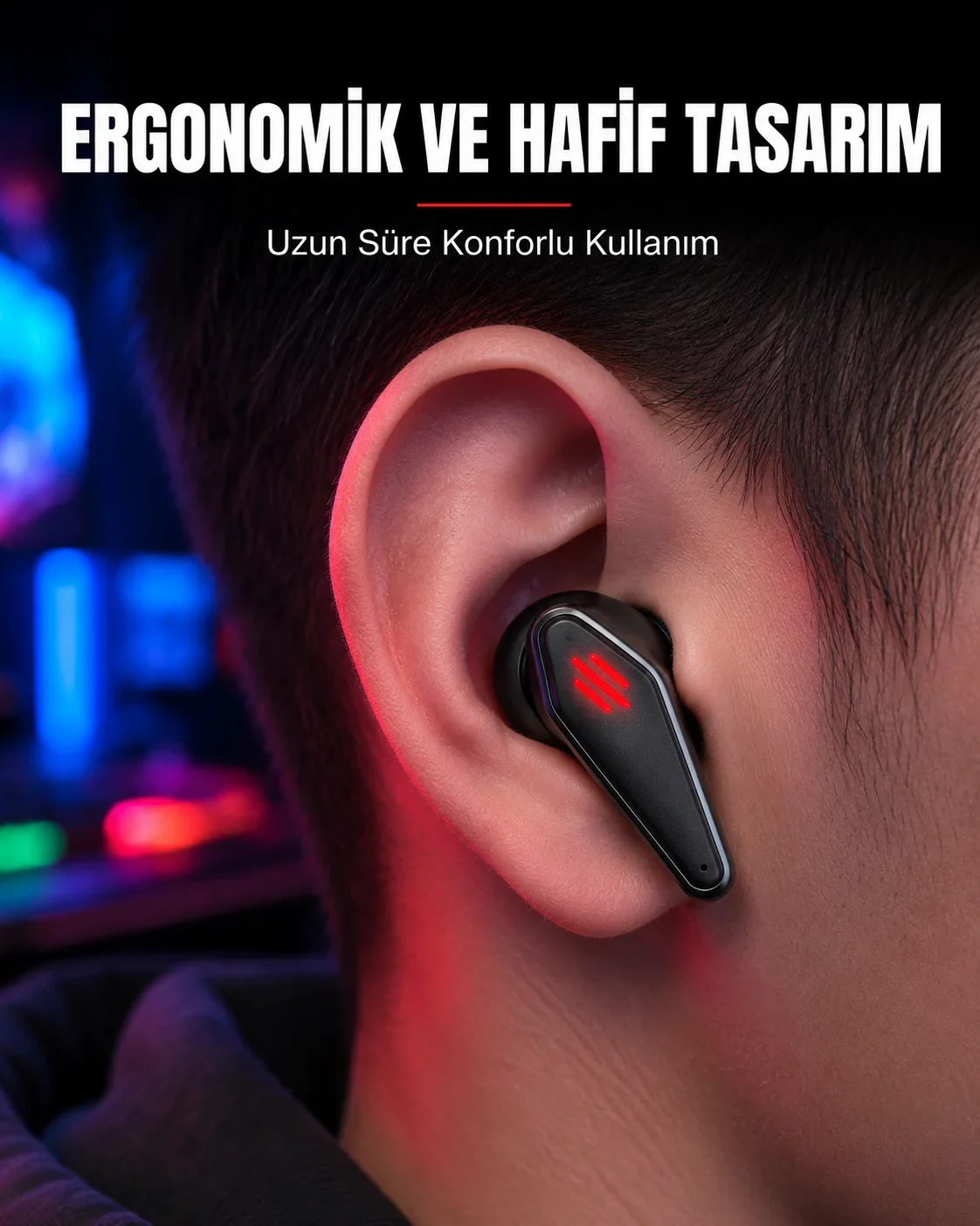Led Işıklı Kablosuz Kulaklık Ergonok Tasarım Yeni Nesil