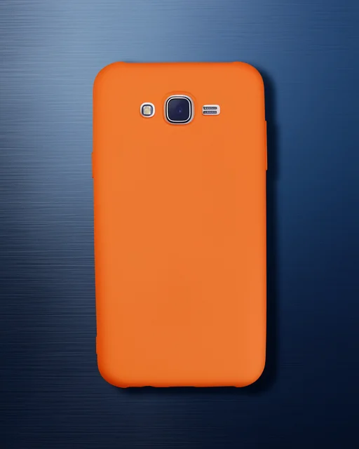 Samsung Galaxy J7 Kılıf Nano İçi Kadife Silikon - Turuncu