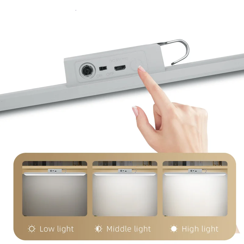 Kumandalı - Zaman - Işık Gücü Ayarlı Metal Askılı - Usb Şarjlı Lamba Fener 20SMD Led görsel 3